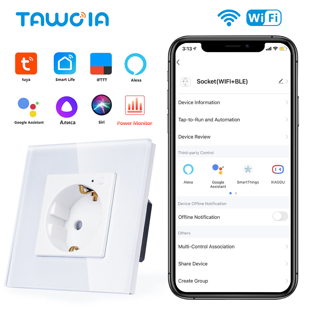 Smart Home Europe - Tavoia soket dinding Wifi, soket Monitor