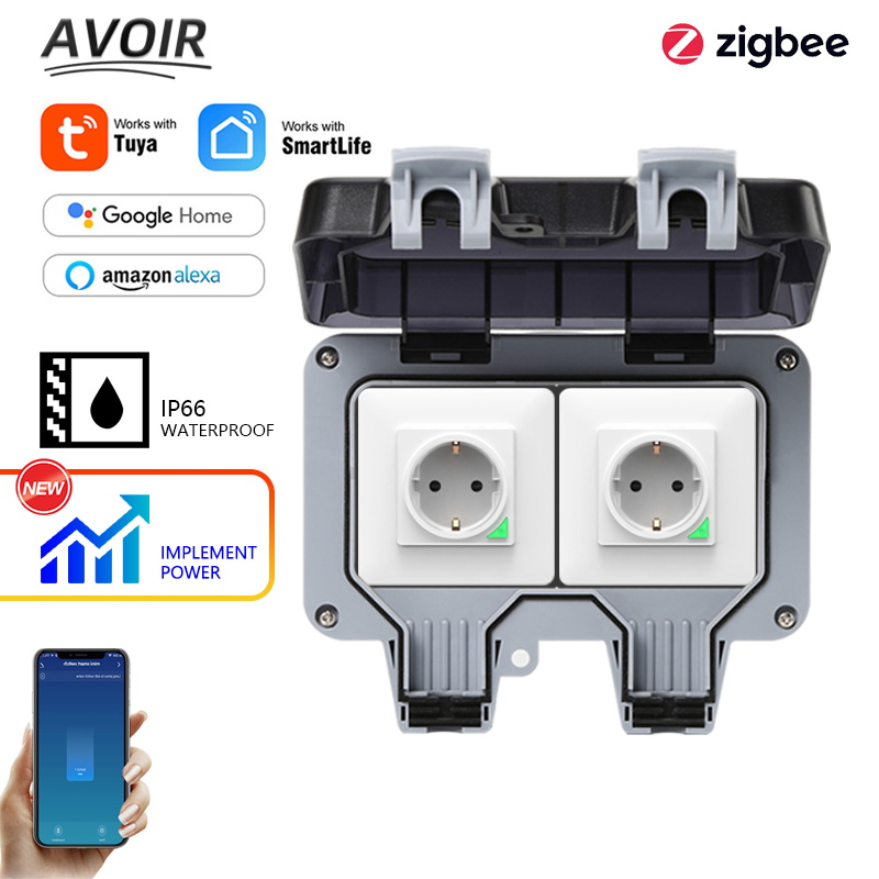Smart Home Europe - Avoir Tuya Zigbee soket listrik IP66,