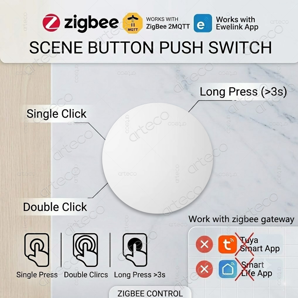 Smart Home Keyestudio - Tombol Zigbee Sakelar Adegan Nirkabel Pengendali