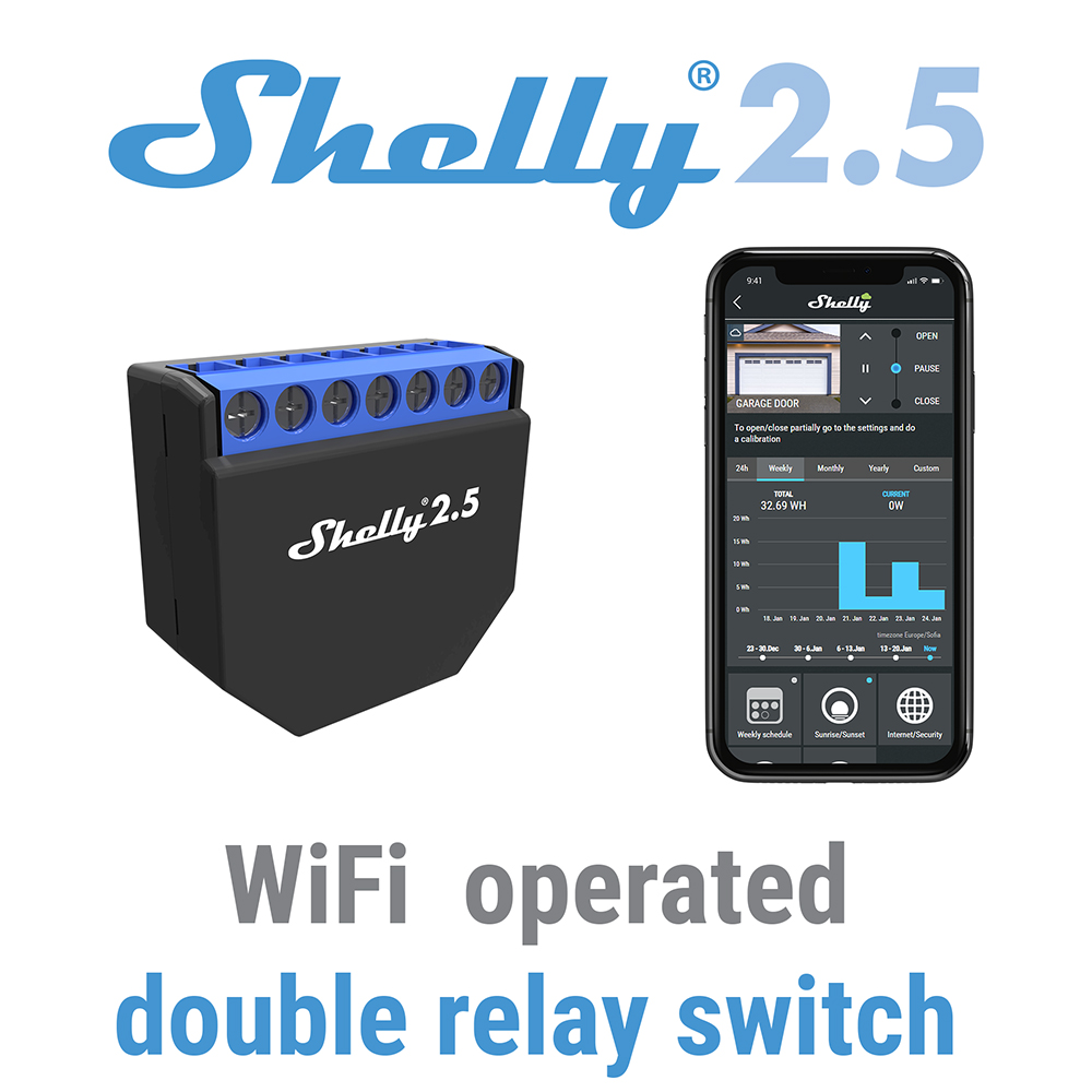 Shelly 2.5 Smart Home Double R - Smart Home Open Source ulasan dan harga