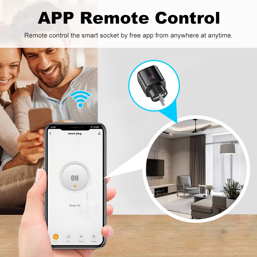 20A AC100-240V Wifi Smart Plug - Smart Home Europe ulasan dan harga